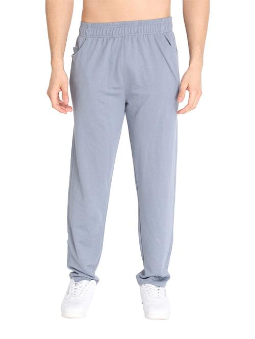 blue cotton blend  full length track pant - 19115502 - Very Small Image - 1