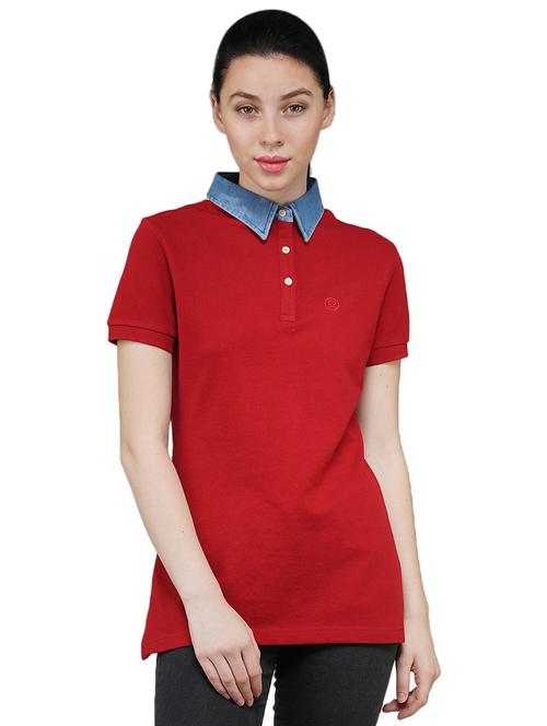 red polo neck t-shirt - 19116287 - Very Small Image - 1