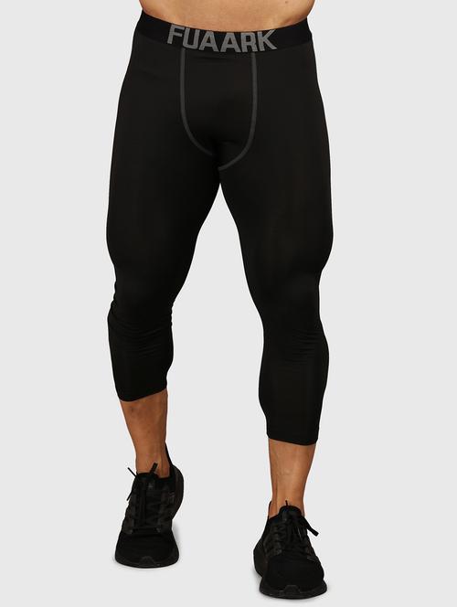 black solid ankle length track pant - 19117511 - Very Small Image - 1