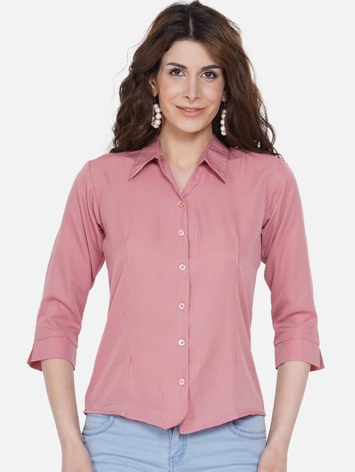 curved hem solid shirt - 19118028 - Very Small Image - 1