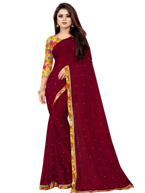 dark blue sequin detail saree - 19118361 - Very Small Image - 1