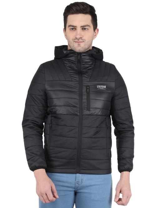 black hooded casual jacket - 19118913 - Very Small Image - 1