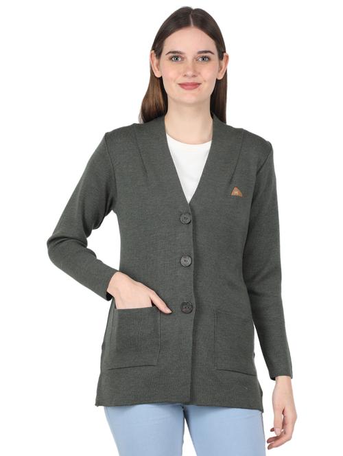 v neck solid cardigan  - 19119229 - Very Small Image - 1