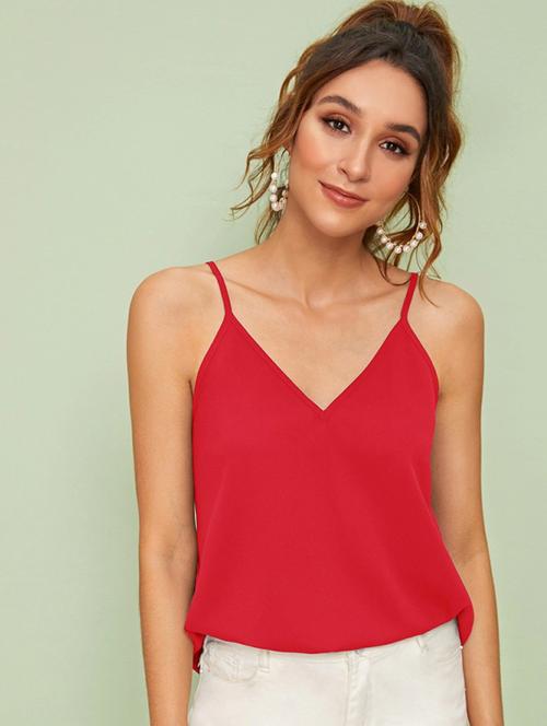 women's crop v neck top - 19120055 - Very Small Image - 1