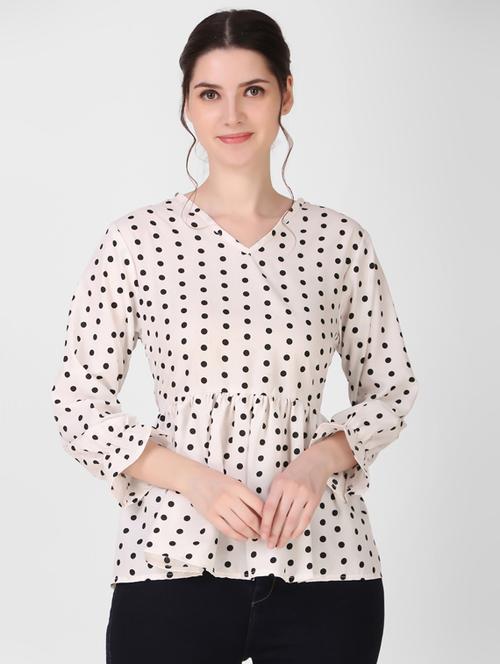 women's peplum v neck top - 19120117 - Very Small Image - 1