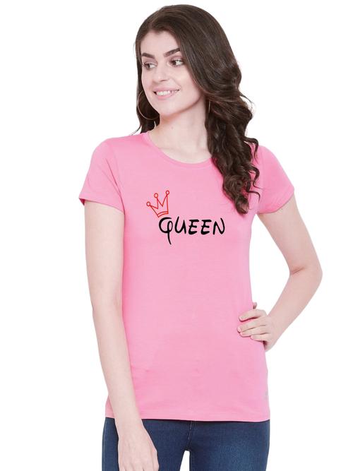 comfy elegant women short sleeve regular t-shirts (pink) - 19120389 - Very Small Image - 1
