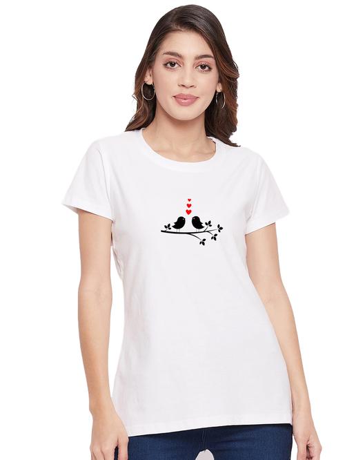 pretty fashionable women short sleeve causal t-shirt(white) - 19120675 - Very Small Image - 1