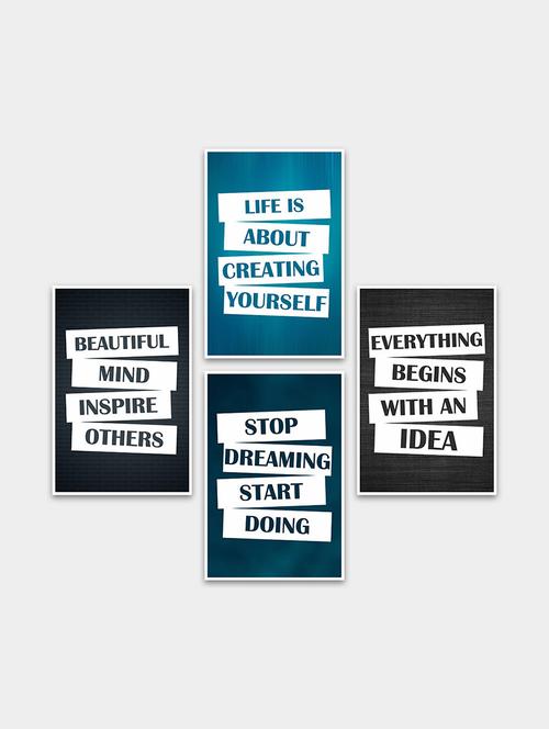 motivational quotes decorative wall posters for room decor (pf_7018n) set of 4 - 19120937 - Very Small Image - 1