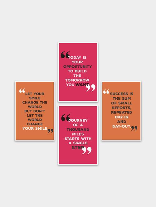 motivational quotes decorative wall posters for room decor (pf_7020n) set of 4 - 19121045 - Very Small Image - 1