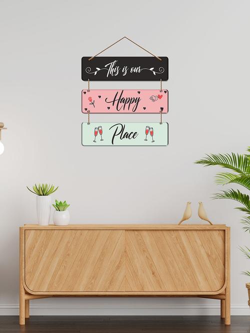 happy place family wooden wall hanging  - 19121163 - Very Small Image - 1