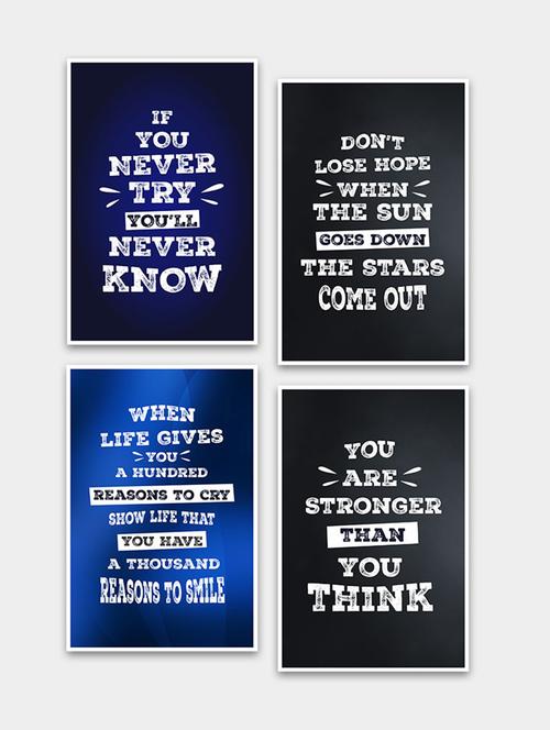 motivational quote decorative wall posters for room decor (pf_7011n) set of 4 - 19121445 - Very Small Image - 1