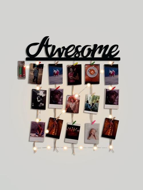 wall hanging text with string lights and twenty clips wall decoration(wh_6116n) - 19121471 - Very Small Image - 1