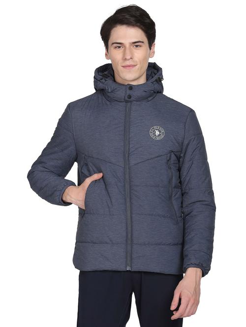 grey solid casual jacket - 19123046 - Very Small Image - 1