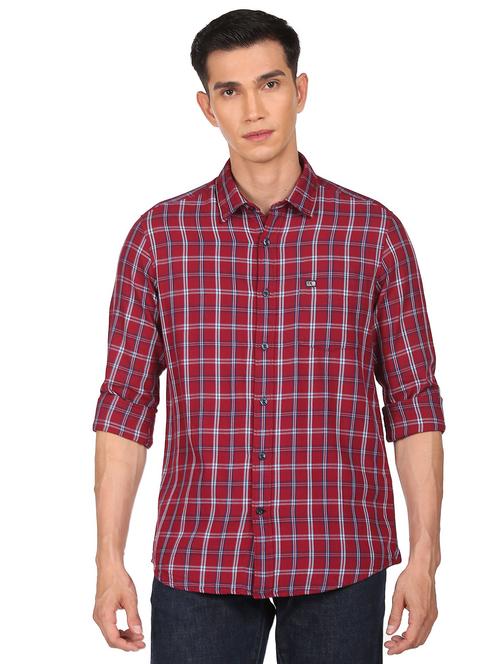 mens checks casual shirt - 19123503 - Very Small Image - 1