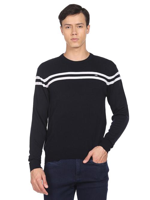 round neck stripes pullover - 19123585 - Very Small Image - 1