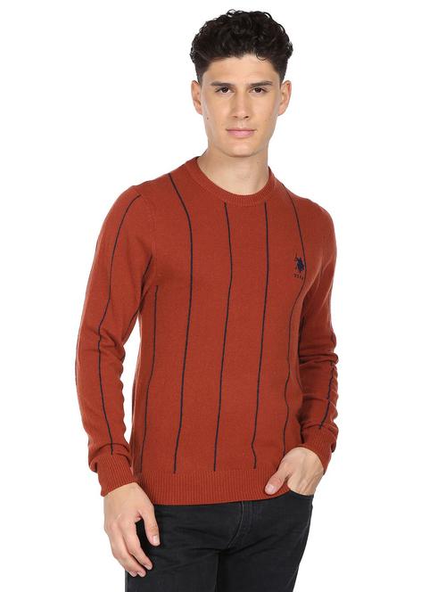 round neck stripes pullover - 19123604 - Very Small Image - 1