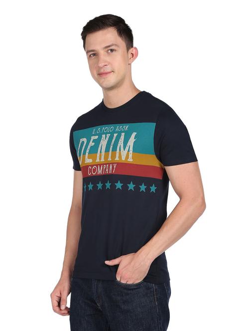 round neck chest printed t-shirt  - 19123976 - Very Small Image - 1