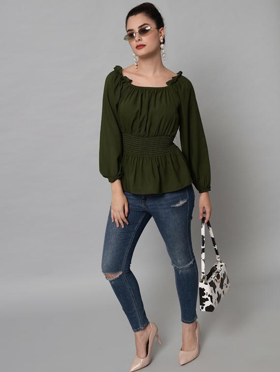 women's peplum square neck top - 19124236 - Zoom Image - 4