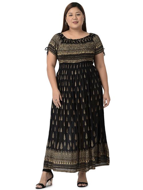 women black rayon maxi dress - 19126119 - Very Small Image - 1