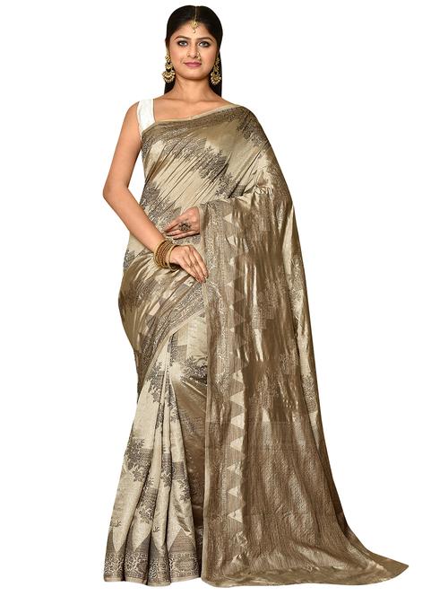 beige dupion banarasi saree with blouse - 19126208 - Very Small Image - 1