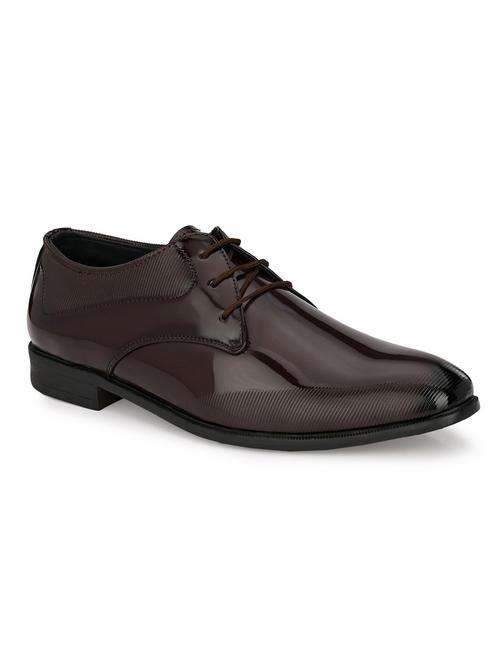 Brown Pu Laceup Derbies - 19127135 - Very Small Image - 1