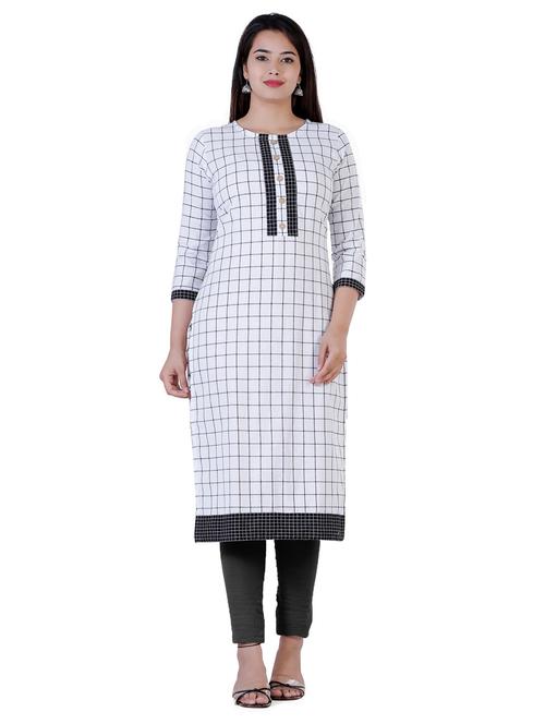 white check straight kurta - 19128157 - Very Small Image - 1