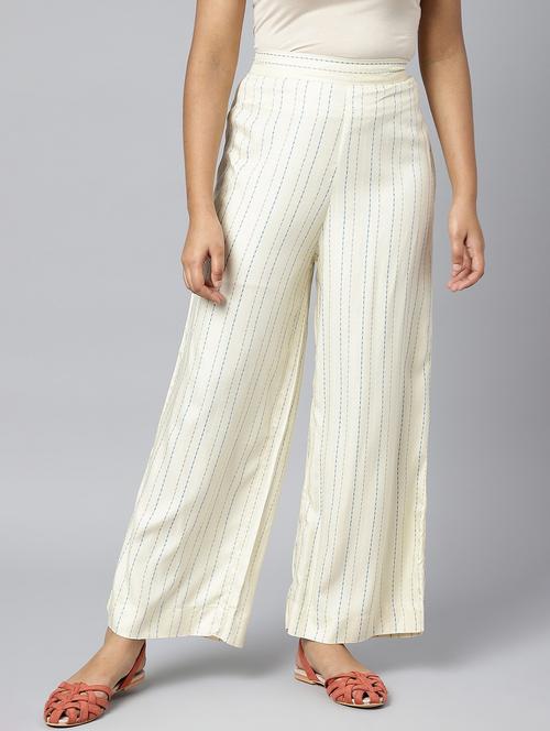 white viscose palazzos - 19128635 - Very Small Image - 1