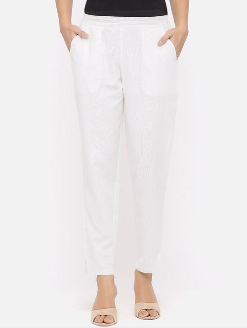 white solid trouser - 19129024 - Very Small Image - 1