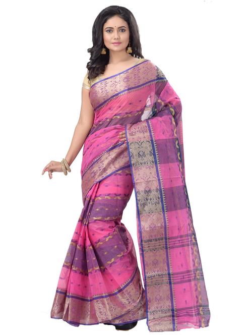 women's self design pink colored saree - 19130030 - Very Small Image - 1