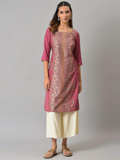 women's straight kurta - 19130600 - Very Small Image - 1