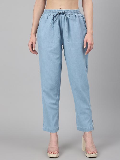women mid rise solid cigarette pant - 19130672 - Very Small Image - 1