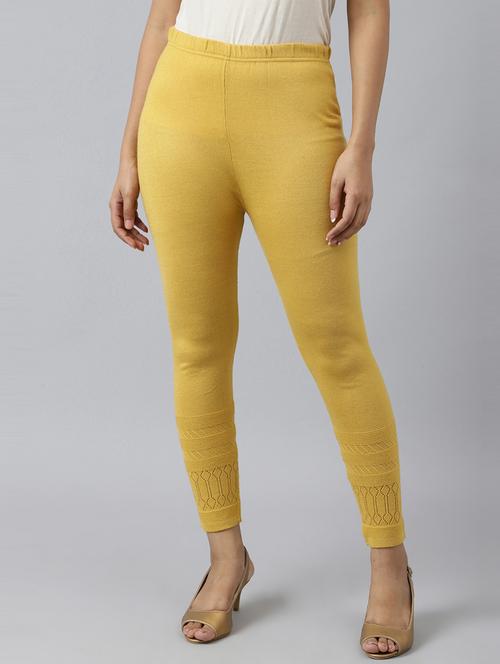 yellow solid full length leggings - 19130699 - Very Small Image - 1