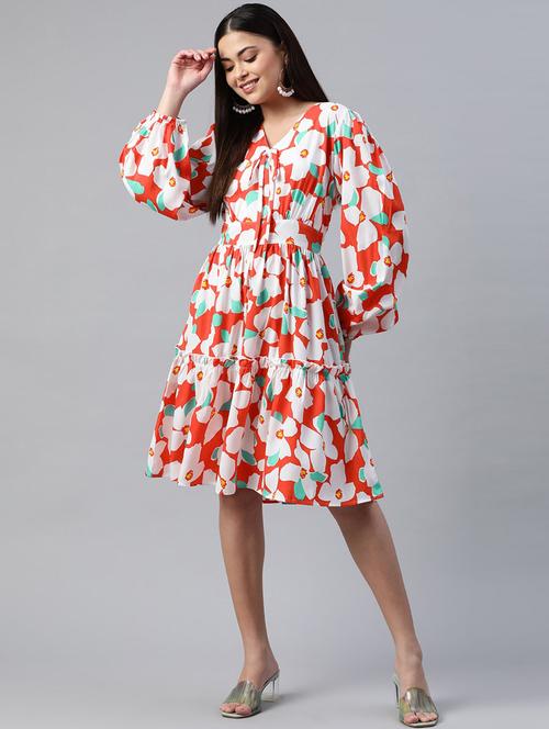 women's tiered dress floral dress - 19131067 - Very Small Image - 1