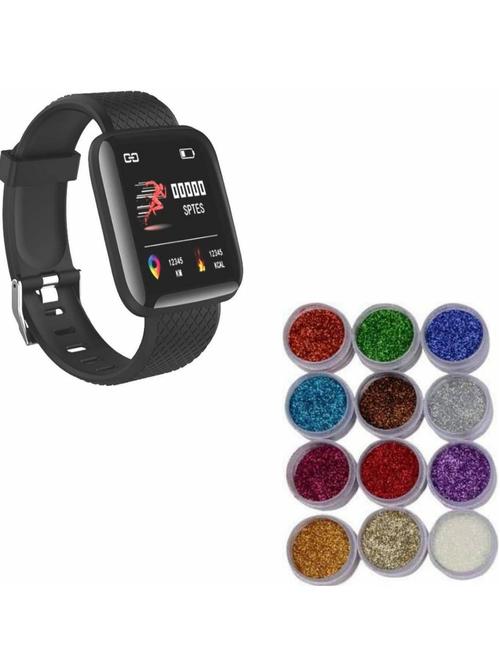 smart watch and nail art glitter powder set gift combo - 19131509 - Very Small Image - 1