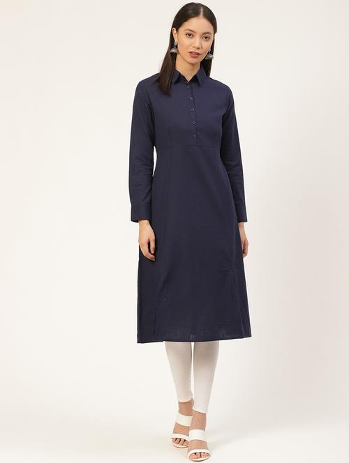 solid straight kurta  - 19131965 - Very Small Image - 1