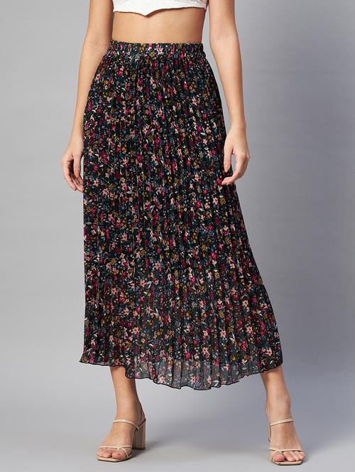 high rise floral flared skirt - 19133815 - Very Small Image - 1