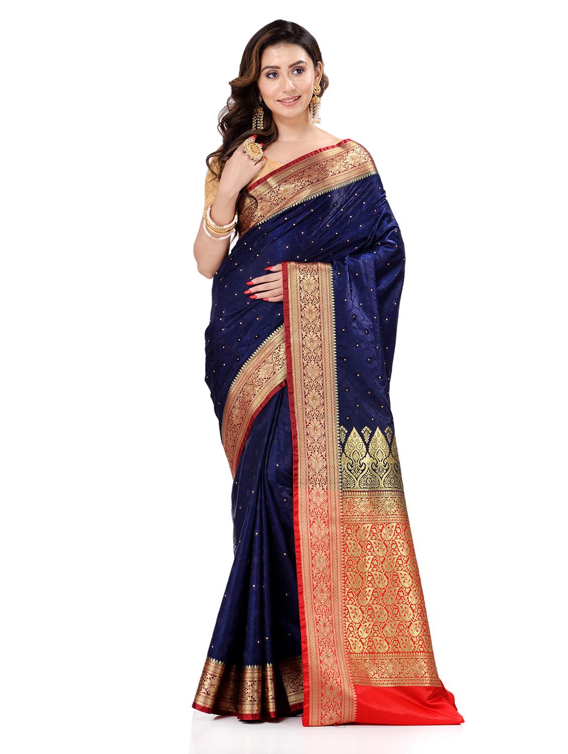 women's banarasi saree with blouse - 19137811 - Standard Image - 3