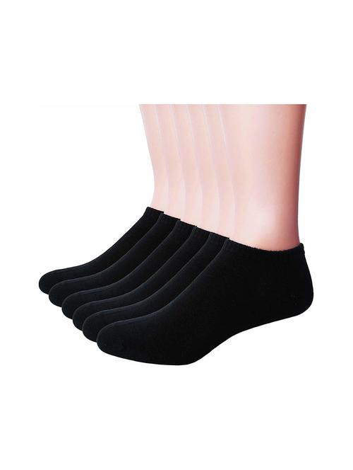 pack of 6 black cotton ankle length sock - 19137840 - Very Small Image - 1