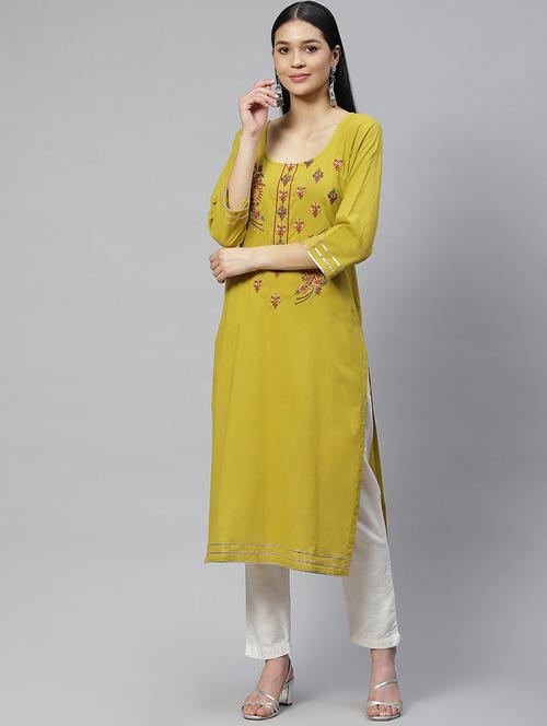 women's straight kurta - 19138448 - Very Small Image - 1