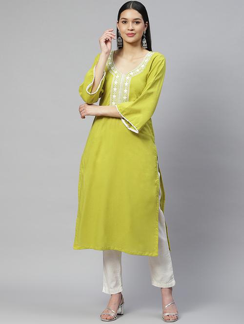women's straight kurta - 19138465 - Very Small Image - 1