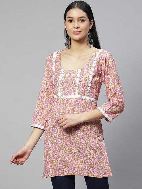 beige printed a-line tunic - 19138470 - Very Small Image - 1