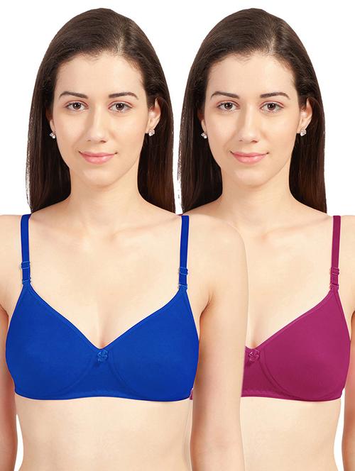 pack of 2 solid regular bra  - 19139336 - Very Small Image - 1