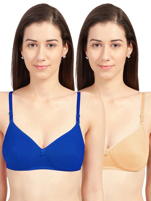 pack of 2 solid regular bra  - 19139350 - Very Small Image - 1