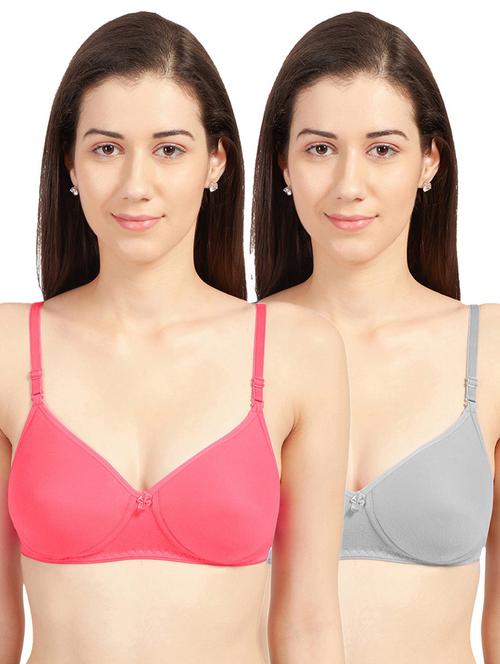 pack of 2 solid regular bra  - 19139352 - Very Small Image - 1