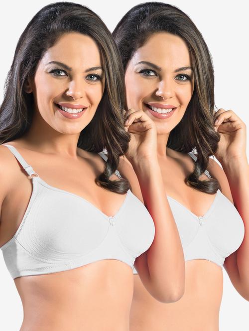 women solid cotton t-shirt bra combo - 19139492 - Very Small Image - 1