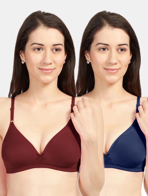 women pack of 2 solid bra combo - 19139743 - Very Small Image - 1