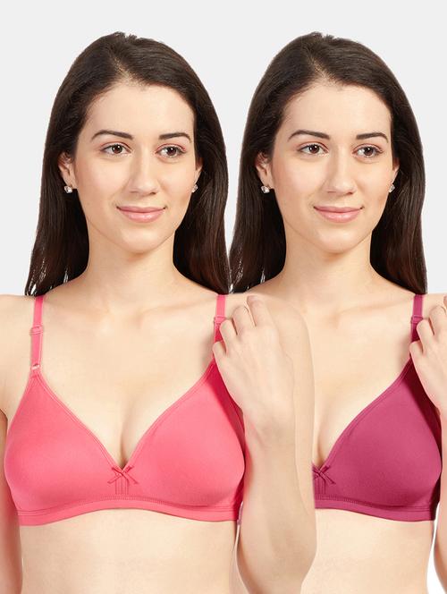 women pack of 2 solid bra combo - 19139748 - Very Small Image - 1