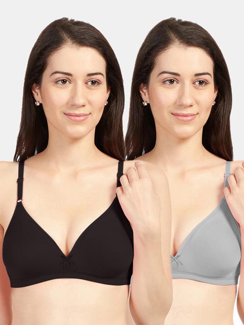 women pack of 2 solid bra combo - 19139776 - Very Small Image - 1