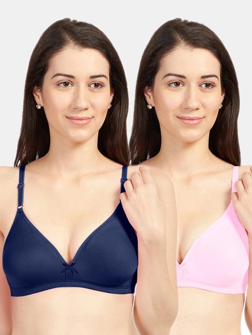 women pack of 2 solid bra combo - 19139796 - Very Small Image - 1