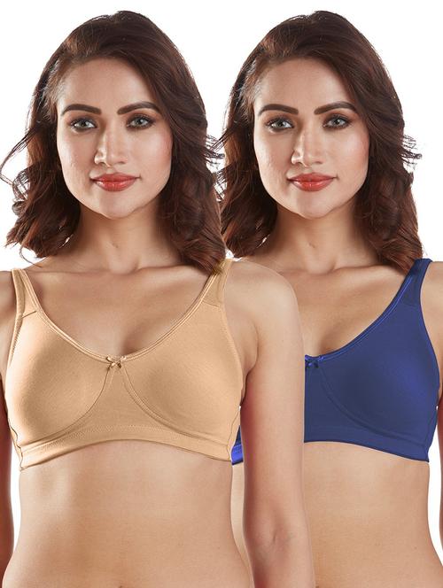 pack of 2 solid regular bra  - 19140015 - Very Small Image - 1